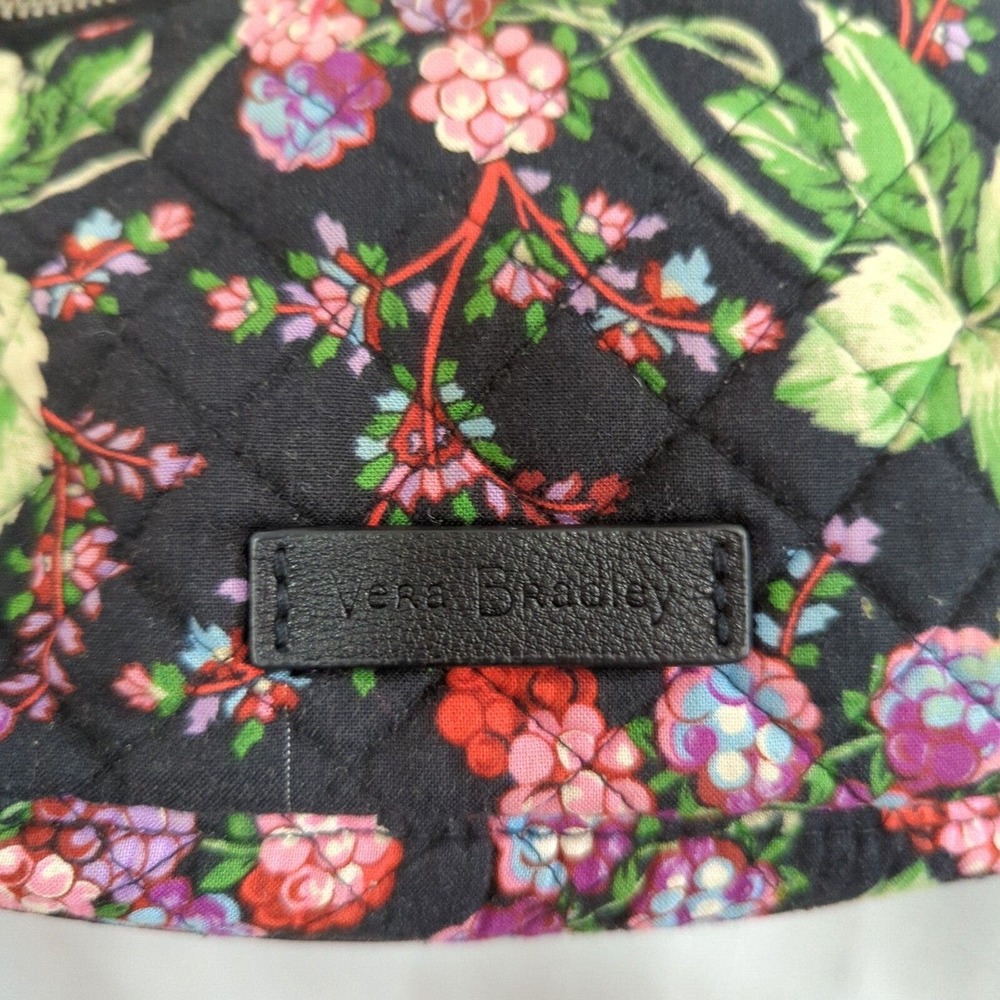 Vera Bradley Crossbody Bag Winter Berry Black Floral Purse - Picture 7 of 8